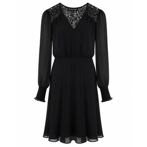 Montgomery Post Harmoni Lace Inset Dress Women Size M Black‎ NWT
